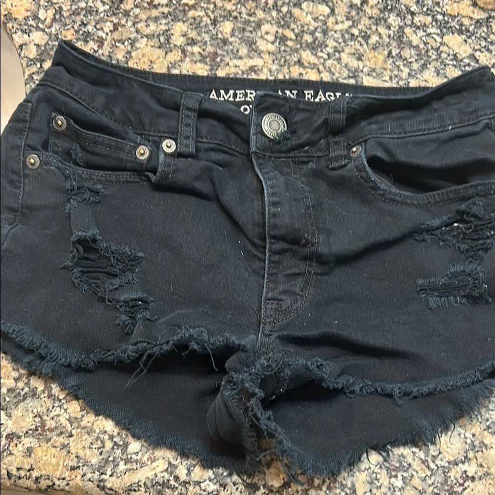 American Eagle Outfitters Women's Black Denim Shorts